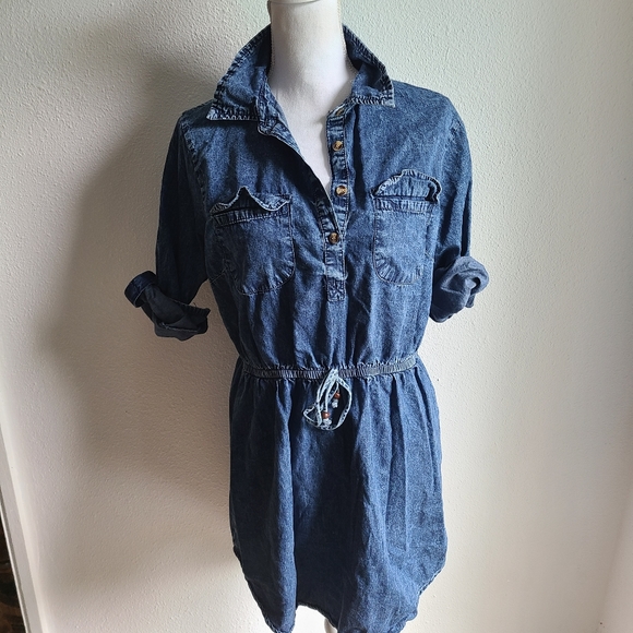 Speed Control Dresses Speed Control New York Acid Wash Chambray